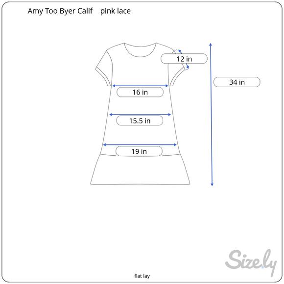 VTG 80's Amy Too Byer Calif. Pink Lace Mini Dress Sheer Slip Dress See Measure - Picture 12 of 12